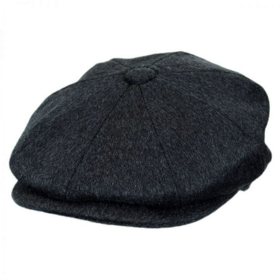 Pure Wool Newsboy Cap - L - Charcoal