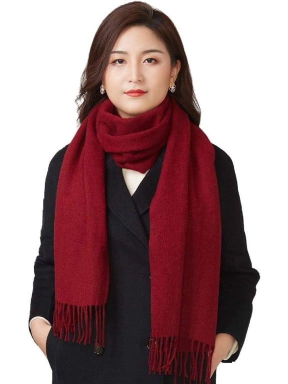 Womens Warm Winter Infinity Scarves Set Blanket Scarf Pure Color 72x12inch