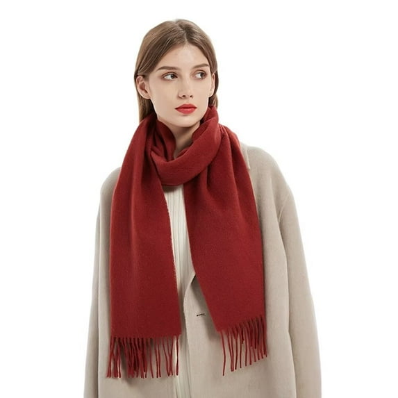 Stylish Long Scarf, Wool Muffler, Brushed woven fabric of 100% wool, Warm and comfort, Long size 72x12in, B0102