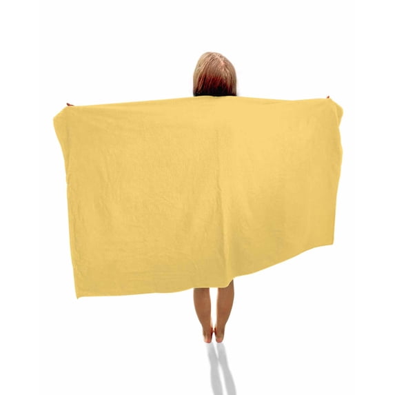 Pure Yellow Beach Towels Oversized Super Absorbent, Simple Solid Color Lightweight Bath Towel Quick Dry Sets For Bathroom/Pool/Rv Camping/Beach Play/Gym Room/Picnic 35"x70"