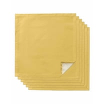 Pure Yellow Cloth Napkins Washable Set of 6, Simple Solid Color Reusable Dinner Table Napkins Cloth Bulk for Weddings Kitchen Restaurants Hotel Events Parties 20 x 20 Inch