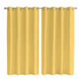 thumbnail image 1 of Pure Yellow Kitchen Curtains 84 Inch Length, Simple Solid Color Grommet Top Bedroom Living Room Curtains, Light Filtering Cafe Curtain Drapes 2 Panels Set 104''x84'', 1 of 9