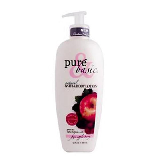 Pure and Basic Natural Bath and Body Lotion Fuji Apple Berry - 12 fl oz