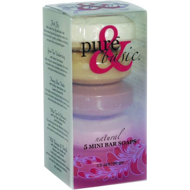 Pure and Basic Natural Mini Bar Soap Set 5 Bars Bar Soap