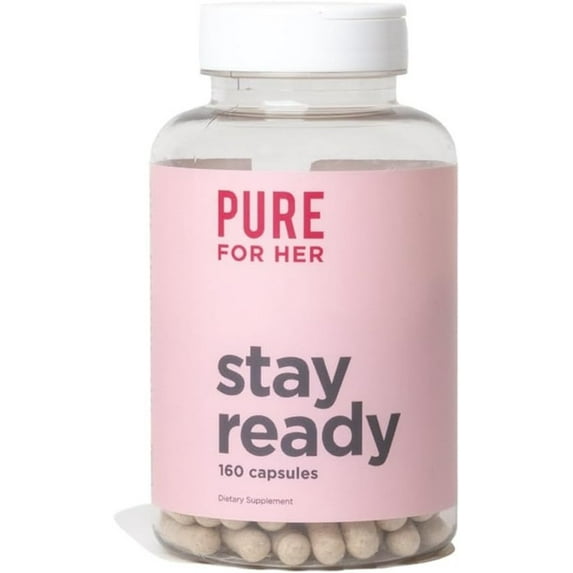 Pure for Her Vegan Stay Ready Fiber Supplement for Women | Bloat & Gas Relief, Supports Digestive Health, Regularity | 160 Capsules