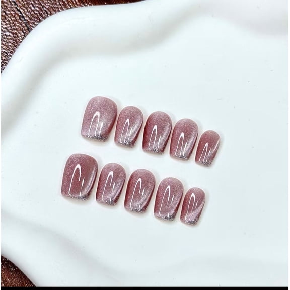 Pure hand-worn armor hand-painted color flash cat eye whitening gradual change of color spring contrasting colors ins removable manicure