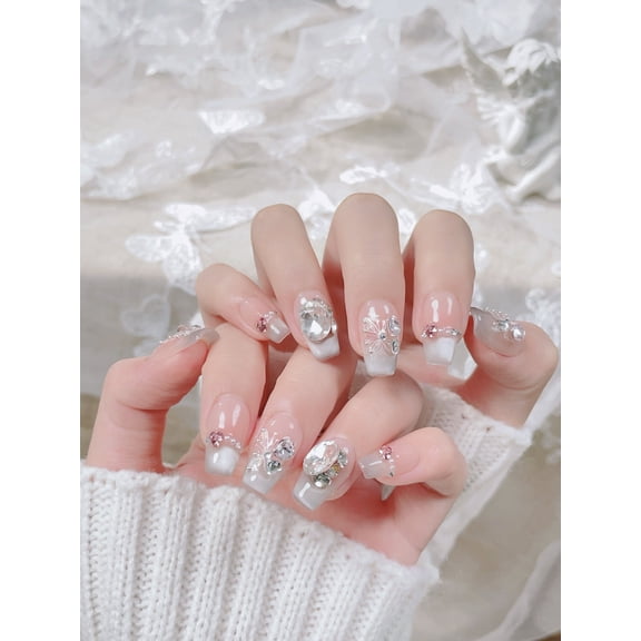 Pure handmade manicure phototherapy blush patch wearing advanced French butterfly removable cat eye advanced whitening real shot
