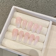 Pure handmade phototherapy nail art wearing nail, nude color gradual change wearing nail wholesale finished product reuse nail patch