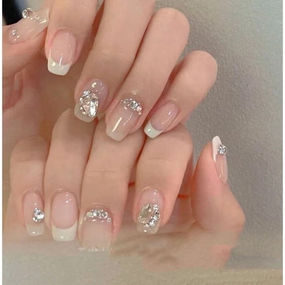 Pure handmade phototherapy wearing nail, minimalist cream wearing nail wholesale finished product reuse nail patch