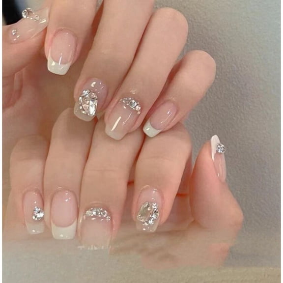 Pure handmade phototherapy wearing nail, minimalist cream wearing nail wholesale finished product reuse nail patch
