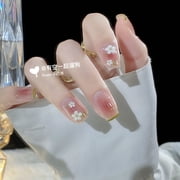 Pure handmade phototherapy wearing nail spring flowers bloom nail wholesale finished products reuse nail patch lasting spring