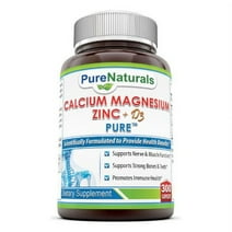 Pure naturals Calcium Magnesium Zinc Dietary Supplement - 300 Caplets Per Bottle (Calcium 1000mg - Magnesium 400mg - Zinc 25mg Plus 600 IU of Vitamin D3 )