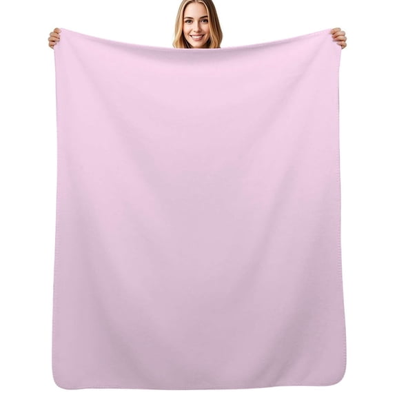 Pure pink Flannel Blanket Warm Soft Bedding Throws Winter Camping Chair Sofa Bed