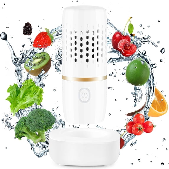 Pure pod Produce Cleaner,Portable Fruit & Vegetable Washing Machine with Oh-Ion Technology, Wireless Rechargeable Food Washer for Fruits, Veggies, Rice & Utensils, for Kitchen
