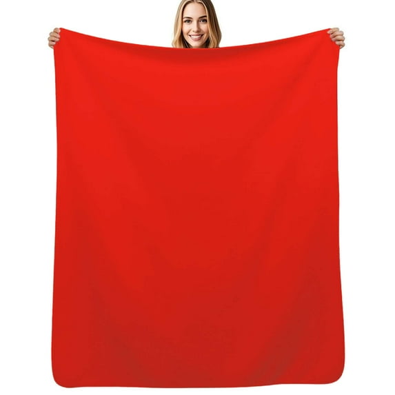 Pure red Flannel Blankets Soft Throw Blanket Winter Travel Office Outdoor Bedspread