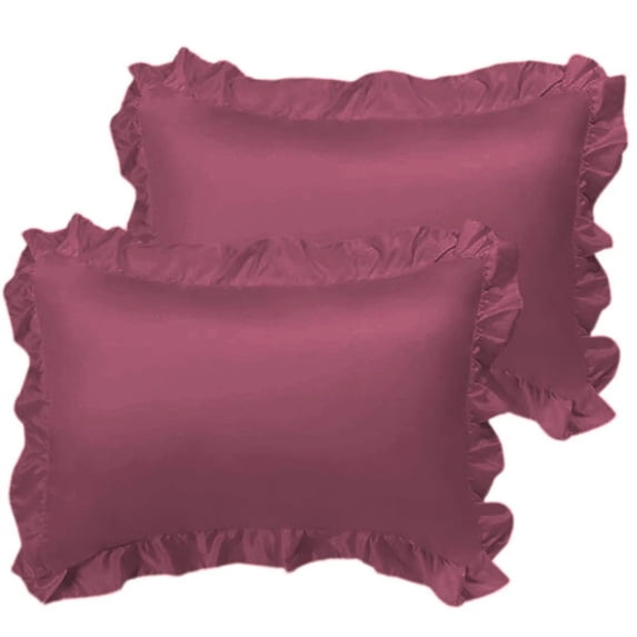 Pure silk satin pillows with fringe ( Set of 2)