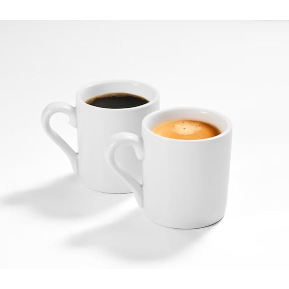 Pure white ceramic espresso cup (2 oz/60 ml), set of two
