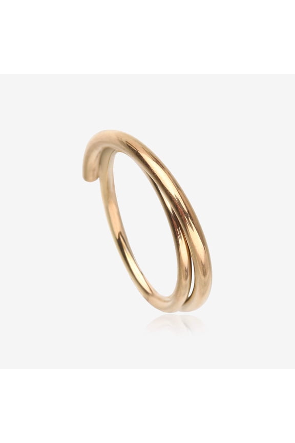 Pure24K Implant Grade Titanium Double Crossing Layer Clicker Hoop Ring