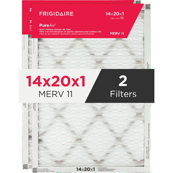 PureAir® 14" x 20" x 1" MERV 11 Premium Allergen Air Filter - 2 Pack