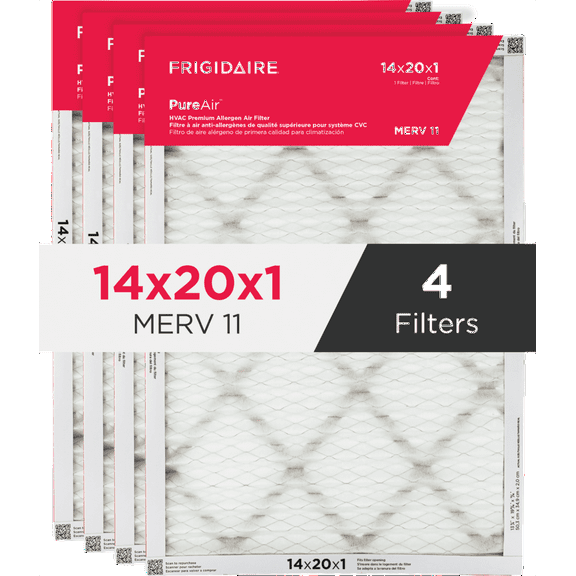 PureAir® 14" x 20" x 1" MERV 11 Premium Allergen Air Filter - 4 Pack