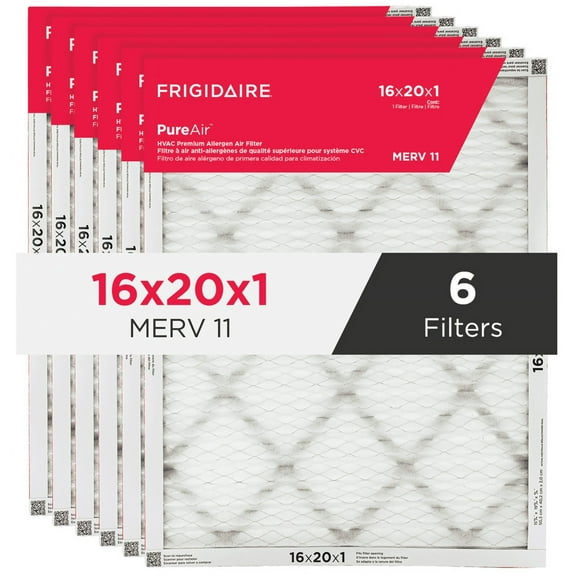 PureAirĀ® 16" x 20" x 1" MERV 11 Premium Allergen Air Filter - 6 Pack