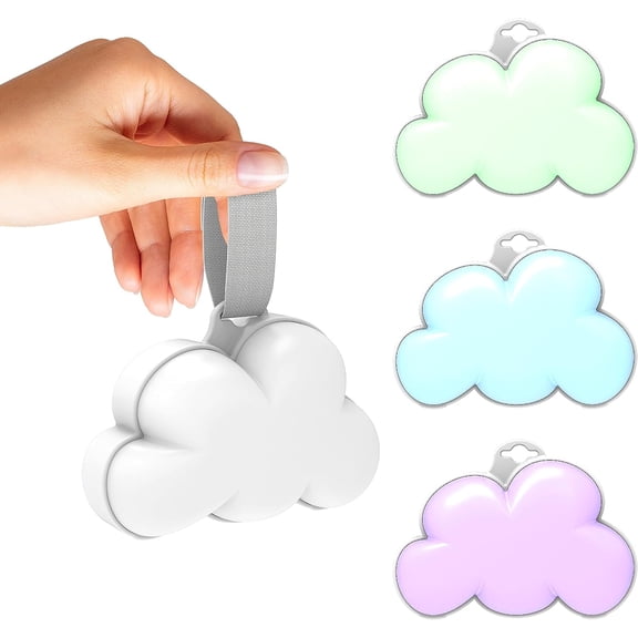 PureBaby Cloud Portable Sound Machine and Night Light - 15 Soothing Sounds, Travel Friendly, Battery Operated, Ideal for Baby and Kids on The Crib, Stroller, Headrest, and More