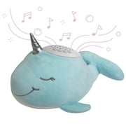 PureBaby Sound Sleepers Portable Baby Sound Machine & Star Projector - Plush Sleep Aid for Baby and Toddlers with Night Light, 10 Lullabies, White Noise, and Heartbeat Sounds (Narwhal)