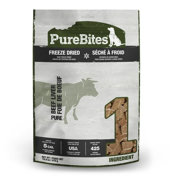 PureBites Beef Freeze Dried Dog Treats, 1 Ingredient, 16.6oz