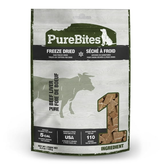 PureBites Beef Freeze Dried Dog Treats, 1 Ingredient, 4.2oz
