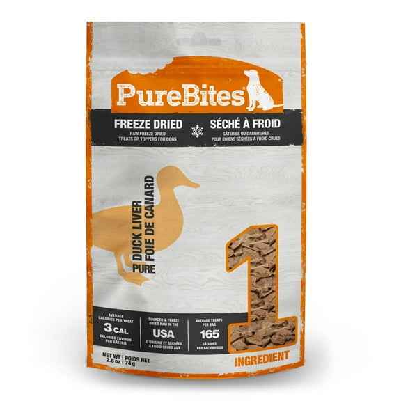 PureBites Duck Freeze Dried Dog Treats, 1 Ingredient, 2.6oz