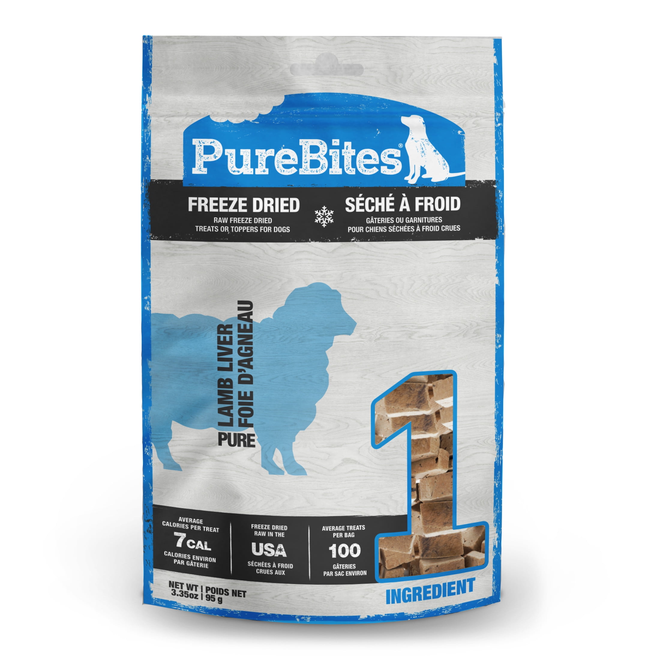 PureBites Lamb Freeze Dried Dog Treats, 1 Ingredient, Made in USA, 3.35oz