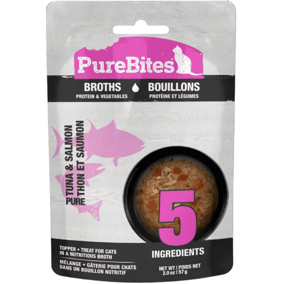 Pure Bites Tuna & Salmon Broth for Cats, 2 oz, 18-pack