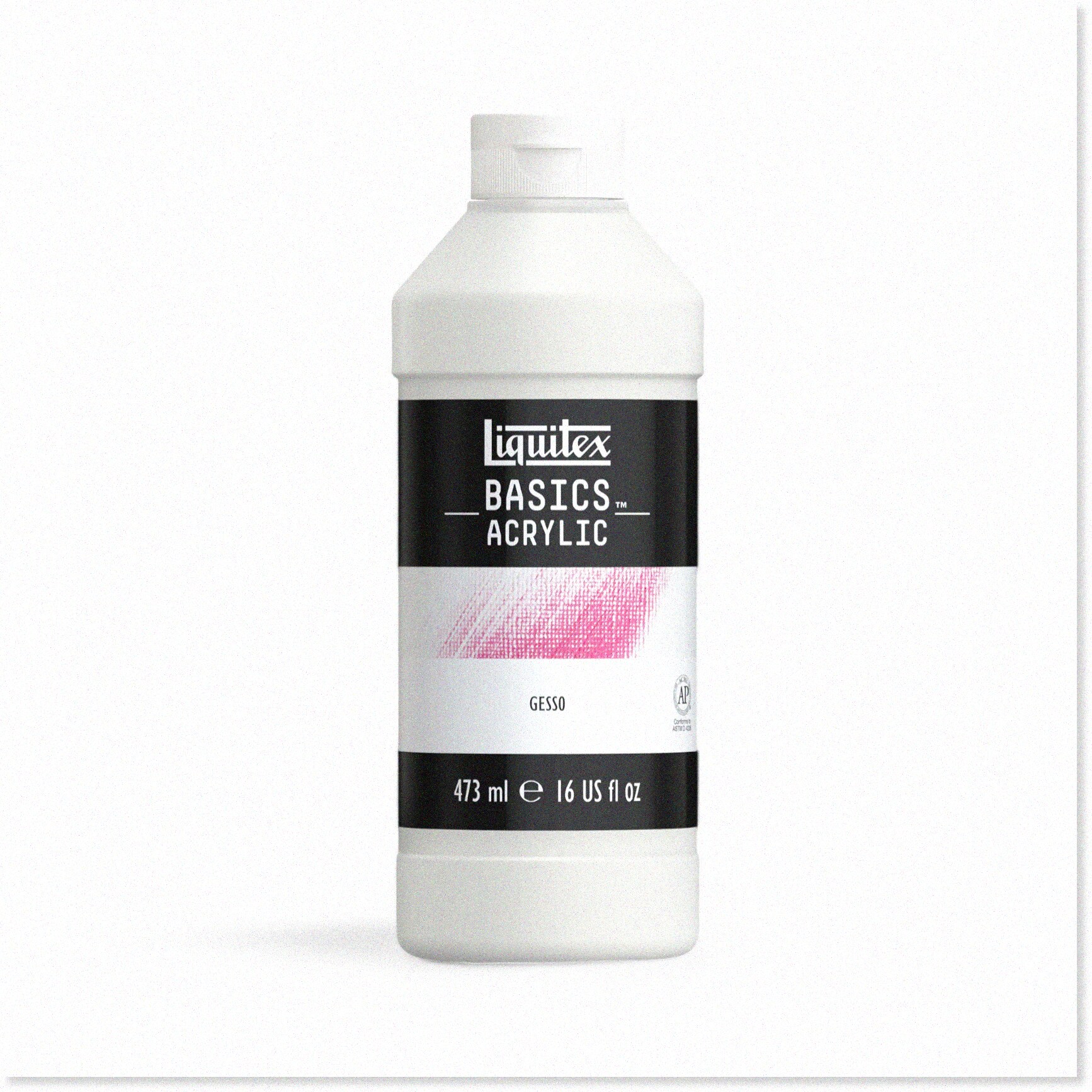 PureCanvas Gesso Primer 16oz White Bottle for Perfect Surface