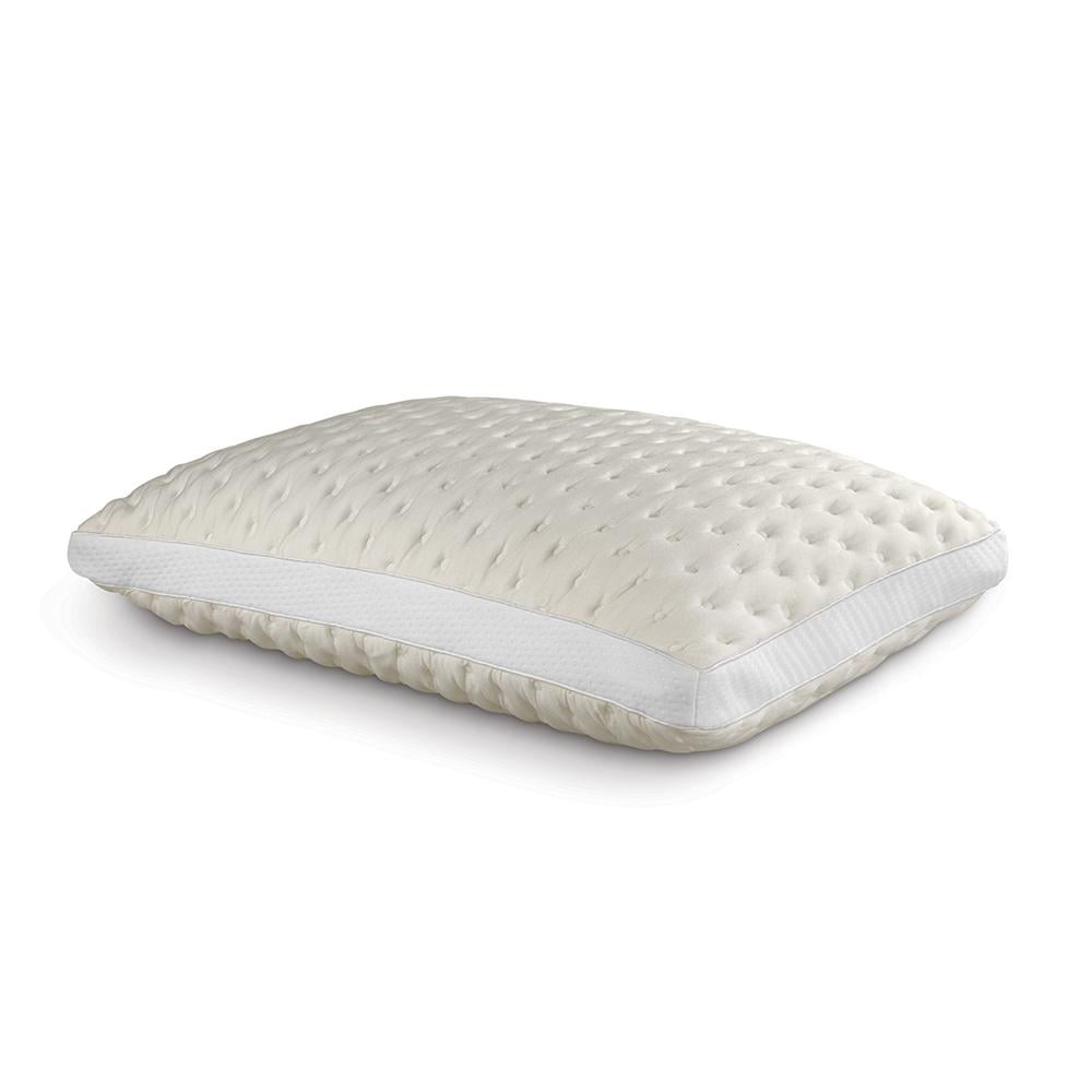 Queen White Bamboo Memory Foam Puff Pillow