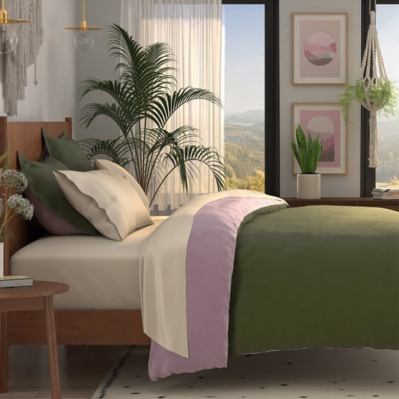 Purecare Duvet Lilac Jungle Cover and Cooling In King / Cal King: 110" x 98"
