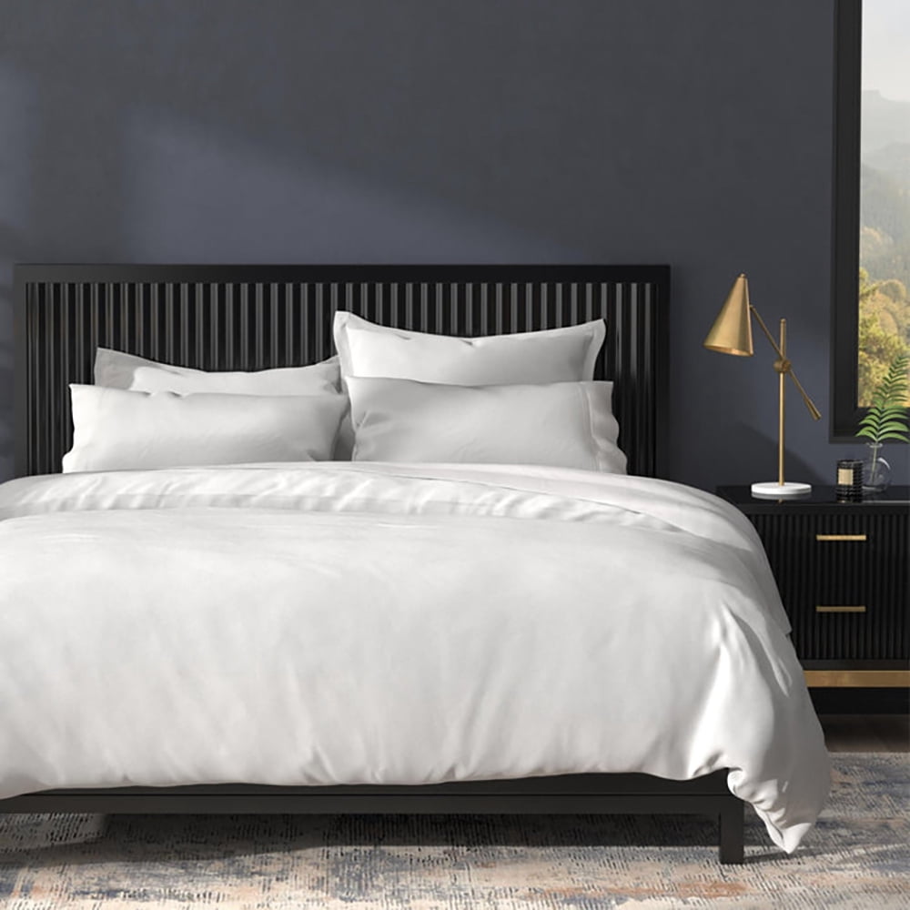 PureCare Dual Sided Reversible Cooling Queen Size Duvet Cover with Cool Frio/Tencel ™ Lyocell Fabric and Bamboo Rayon Touch - 94" x 96" - White/White