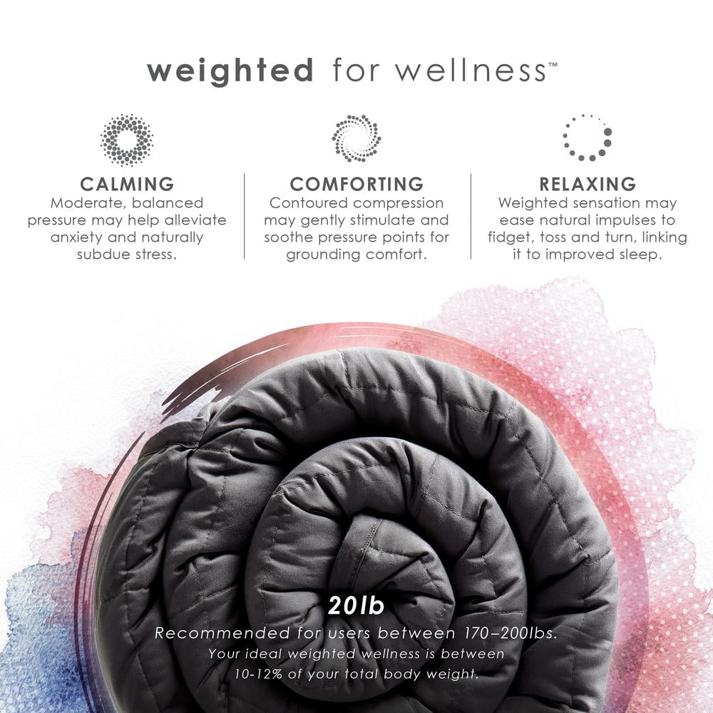 Dark Gray 20lb Cotton Weighted Blanket with Hypoallergenic Glass Beads