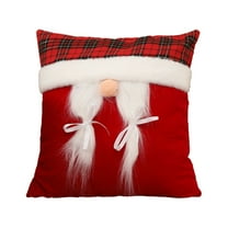 PureCasa Christmas Decorations Cushion Cover Santa Claus Pillowcase Sofa Decoration Props Pillow for Xmas Holiday