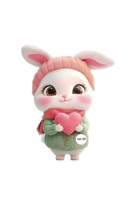 Cute Acrylic Bunny Pendant Easter Bunny Ornaments Decorations Valentines's Day Keychain Car Rearview Mirror Accessory Ornaments