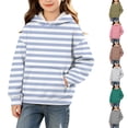 thumbnail image 1 of PureCasa Girls' Sweatshirts 3-14 Years Pullover Hoodie Long Sleeve Drawstring Oversized Street Sweatshirts with Pocket, 1 of 9