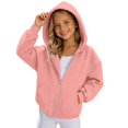 thumbnail image 1 of PureCasa Girls Zip Up Hoodies for 5-16 Years Full-Zip Sports Hooded Sweatshirts Jacket Casual Fall Hoodie with Pockets, 1 of 9