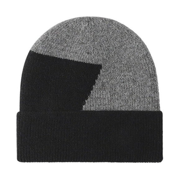 PureCasa Knit Skull Cap Unisex Warm Stocking Hats for Men Women Fashion Color Block Winter Beanie Hat Cuffed Hat for Running Cycling Snow Ski Beanie