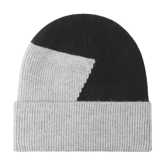 PureCasa Knit Skull Cap Unisex Warm Stocking Hats for Men Women Fashion Color Block Winter Beanie Hat Cuffed Hat for Running Cycling Snow Ski Beanie