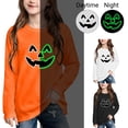 thumbnail image 1 of PureCasa Lightweight Long Sleeve Tops for Kids 3-12 Years Long Sleeve Halloween Cute Noctilucent Print Loose Comfortable T-Shirt Crewneck Pullover Top, 1 of 10
