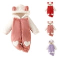 thumbnail image 1 of PureCasa Toddler Kids Girls Jumpsuit Fall Winter Clothes Fleece Romper Jumpsuit Bear Ears Hooded Zipper Hoodies One Piece Warm Suit, 1 of 10