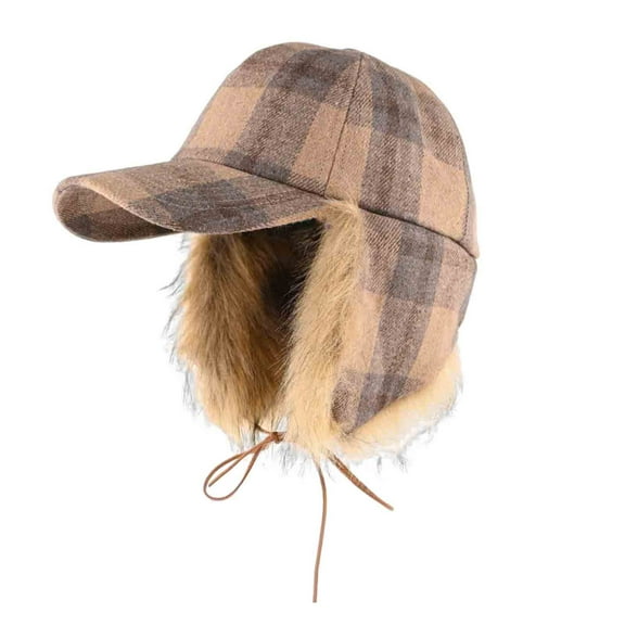 PureCasa Winter Baseball Cap Unisex Outdoor Windproof Warm Hat for Women Men Fleece Lined Ski Cap with Earflap