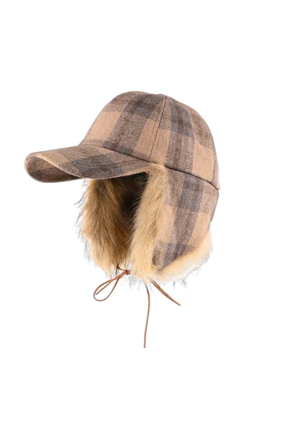 Winter Baseball Cap Unisex Outdoor Windproof Warm Hat for Women Men Fleece Lined Ski Cap with Earflap