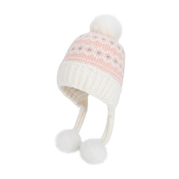 PureCasa Winter Soft Hat for Women Earflap Fleece Warm Woolen Cap Lined Pompon Knit Hat Beanie for Women