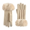thumbnail image 1 of PureCasa Winter Warm Gloves for Women Fashion Knitted Twisted Fleece Gloves Women's Fleece Lining Texting Gloves Fuzzy Soft Winter Gloves for Skiing, 1 of 8