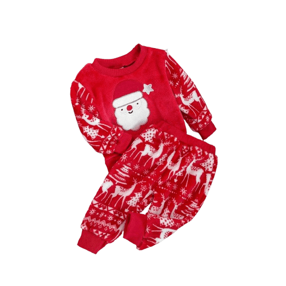 PureChapter Baby Boy Clothes Christmas 2‑Piece Fleece Outfit, Santa Reindeer Print Long Sleeve Top & Jogger Pants Set for 6 Months‑3T